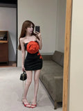 KYLETHOMASW  -  Sweet Hot Girl Pure Sexy Strapless Dress Women's Autumn Stereoscopic Flower Tight Wrap Buttock Dress Fashion Female Clothes