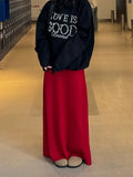 KYLETHOMASW  -  Autumn and Winter Knitted Long Skirt Women's French High-waisted A-shaped Skirt