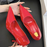 Kylethomasw Luxury Patent Leather Women Pumps Sexy Pointed Toe Thin High Heels Elegant Party Shoes for Women Heeled Sandals Tacones De Mujer