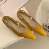 KYLETHOMASW  -  New Women Sandal Shoes Fashion Shallow Slip On Slingback Sandals Flat Heel Dress Sexy Pumps Shoes