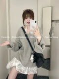 KYLETHOMASW  -   Korean Fashion Inside Blouse Lace Y2k Crop Top Women Harajuku Tank Top Femme Vest Sweater Inside Vest 2000s Vintage Clothing