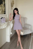 KYLETHOMASW  -  Japan Elegant Vintage Pink Short Dress Women Summer O Neck Sleeveless Bandage Mini Dress Sexy Evening Party Birthday Dresses