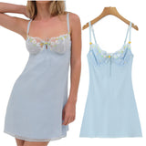 KYLETHOMASW  -  Summer Dress Women French Fashion Ladies Elegant Suspender Dress Embroidered Flowers Lace Sexy Mini Dress Female