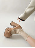 KYLETHOMASW  -  Designer Luxury Platform Thick Heel Women Mary Jane Shoes Butterfly-knot Shoes Ladies Elegant Height Increase Dress Pumps