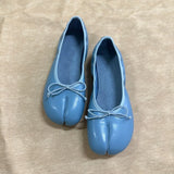 KYLETHOMASW  -  Autumn New Women bowknot Asakuchi Flat Shoes Fashion Split Toe Flats Shoes Women Slip On Casual Loafers Shoes Ballet Shoes