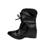 KYLETHOMASW  -  Winter Women Western Cowboy Boots Vintage Pointed Toe Shoes Ladies Thick Heel Short Botas Zapatos De Mujer