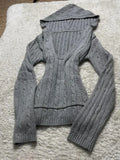 KYLETHOMASW  -  Autumn Winter Lazy Sweaters Mujer Long Sleeve Deep V-neck Hoodie Top for Women Fashion Simple Slim Waist Knitted Pullover