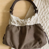 KYLETHOMASW  -  Japanese Retro Sweet Lace Tote Bag Women Harajuku Polka Dot Large Capacity Shoulder Bag Ladies Harajuku Casual Versatile Handbag