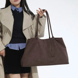 KYLETHOMASW  -  Large Capacity Suede Fabric Simple Tote Bag for Women Shoulder Bags Designer Luxury Brand Handbags and Purses