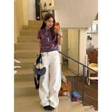 KYLETHOMASW  -  Women's White Y2k Jeans Oversize Grunge Jean Pants Vintage Harajuku Baggy Boyfriend Denim Trousers Alternative Clothes