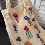KYLETHOMASW  -  Y2k Aesthetic Floral Embroidery Shoulder Bags Korean Fashion Casual Streetwear Handbags Office Lady All Match Underarm Bag Women