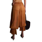 KYLETHOMASW  -  Spring Summer New Bubble Cuffed Long Pants Casual Fashion Pleated Wide Leg Pants Elegant Personality Loose Fit Nine Points El...