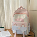 KYLETHOMASW  -  Cat's Ear Letter Mochilas Mujer New Japanese Fresh Mochila Student Bag Contrast Large Capacity Backpack Bags for Woman