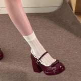 KYLETHOMASW  -  Designer Platform High Heel Women's Mary Jane Shoes Fashion Butterfly-knot Lace Shoes 2026 New Spring Autumn Wedding Party Shoes