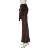 KYLETHOMASW  -  Skin tone, low waist, three-dimensional bow tie, wide leg pants, temperament, velvet drape, casual pants