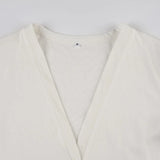 KYLETHOMASW  -  T Shirts Women Long Sleeve V Neck Slim Single Breasted Solid Outwear Tops Female Y2k Fashion Tee Shirt Autumn Casual