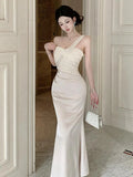 KYLETHOMASW  -  Gown Evening Women Sexy One Shoulder Skinny Maxi Dress Elegant Lady Formal Occasion Party Prom Birthday Vestido Robe Clothes New