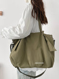 KYLETHOMASW  -  Japanese Style Tote Bag for Women Commuting Large Capacity Hand-held Single Shoulder Cloth Travel Crossbody Class Computer Bags