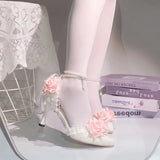 KYLETHOMASW  -  Elegant woman heeled shoes pink wedding bridal heels for ladies rose Lolita cosplay heels y2k cutecore dress shoes