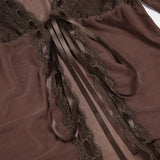 KYLETHOMASW  -  Retro V-neck lace border cardigan hot and spicy light cooked style thin cut see through long sleeved sunscreen jacket
