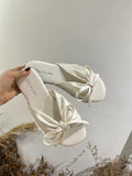 KYLETHOMASW  -  New Women Elegant Casual Bow Flat Sandals Soft Sole Open Toe Slip on Beach Outdoor Daily Wear Slippers Household Goods