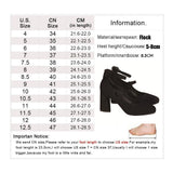 KYLETHOMASW  -  New Black Suede Mary Janes Shoes Women Chunky Heel High Heels Women Round Toe Pumps Women Party Dress Shoes Zapatos De Mujer