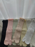 KYLETHOMASW  -  Comfortable Soft Breathable Cotton Summer Thin Split Toe Woman Mesh Socks Ice Cream Candy Color Two-Toed Japanese Tabi Sox