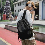 Kylethomasw New Solid Backpack For Women 2024 Trendy Female Waterproof Student Laptop School Bag Men College Backpack Travel Nylon Book Bags