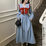 KYLETHOMASW  -  French Women's Clothing Peter Pan Collar Age Reduction Bow Spring Autumn New Long Sleeve Chic All-match Lolita Lelegant Dress