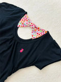 KYLETHOMASW  -  Summer New American Vintage Crop Top Embroidery Bear Bow Half Sleeve Short Slim Mujer Personalized Harajuku Women T-shirt