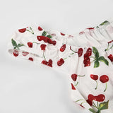 KYLETHOMASW  -  Sweet and fresh printed back strap with U-neck short top for girls, sexy and slim fit, backless versatile short sleeved shirt