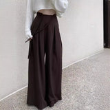 KYLETHOMASW  -  Early New Product Retro Temperament Drawstring Design Sense High Waist Hanging Sense Casual Mopping Pants Wide Leg Pants