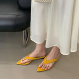 KYLETHOMASW  -  New In Fashion Pointed Toe Women Wedges Slippers Female Flip flops Slides Ladies Low Heel Wedges Slippers Sandals Shoes Pumps