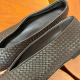 KYLETHOMASW  -  Fashionable Comfortable Knitted Slip-On Flat Bottom Ballet Style Women's Shoes round Toe Ultra-Leather Casual Low Cut Footwear