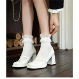 KYLETHOMASW  -  Women Shoes New Fashion Retro Square Toe Hollow Out Casual Shoes Women Waterproof Platform Shoes