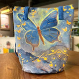 KYLETHOMASW  -  Butterfly Patterns Tote Bag Women Oil Painting Artistic Vintage Large Capacity Bucket Bag Ladies Fashion Canvas Shoulder Bag New