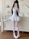 KYLETHOMASW  -  Lolita Kawaii Women Skirts Summer Sweet Saia Fashion A-line Ruffled Cute Jupe  Faldas Mujer De Moda Mini Y2k Aesthetic Skirt