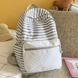 KYLETHOMASW  -  Stripe Polka Dot School Backpack Student Mochila Spacious Durable Mochilas High Capaci Bag Portable Bolsas Feminina Backpacks