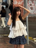 KYLETHOMASW  -  2025 Double Layered Ruffled Flower Bud Strapless Vest Women Summer New Sweet Temperament Versatile Sleeveless Top
