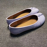 KYLETHOMASW  -  Split Toe Women Ballet Flats Fashion Tabi Shoes Casual Slip-on Loafers Ladies Pleated Leather Espadrilles Zapatillas Mujer