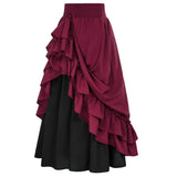 KYLETHOMASW  -  New Halloween Renaissance Vintage Skirt Medieval Retro Stage Performance Outfits Irregular A-line Midi Skirt for Women