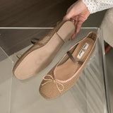 KYLETHOMASW  -  Female Mesh Breathable Ladies Mary Janes Flats Shoes 2025 New Fashion Butterfly-Knot Footwear Women Ballet Flats Dance Shoes