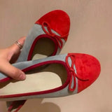 KYLETHOMASW  -  New Designer Suede Ballet Flats Women Cute Bow Decorated Women Loafers Elegant Mary Jane Shoes for Girls Comfortable Women Shoes