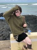 Kylethomasw Vintage Green Knitwear Pullovers Long Sleeve Oversized Sweater Women Fairy Grunge Autumn Winter Thick Warm Clothes Chic