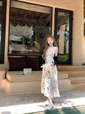 KYLETHOMASW  -  Vintage Y2k Spaghetti Strap Dress Women New Casual Print Midi Dress Female Korean Slim Beach Boho One Pieces Vestidos