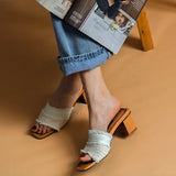 KYLETHOMASW  -  High Heels Slippers Women Wear Thick Heels Sandals Women New Summer Fashion Women's  Sandalias De Mujer