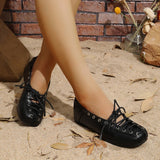 KYLETHOMASW  -  Fashionable Women's ballerina Flat Footwear Spring Summer New Casual Lace-Up round Toe comfortable woman shoes Ladies loafers