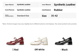 KYLETHOMASW  -  French Mary Jane High Heels Retro Mid Heel JK Single Shoes Fairy Style Fashionable High Heels round Toe PU Leather Summer Shoes
