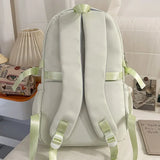 KYLETHOMASW  -  Contrast Color Plaid Kawaii Embroidery Schoolbags High-capacity Sweet Students Ins Backpacks Japanese Women Transparent Ita Bags