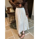 Kylethomasw Korean High Waist Solid Color Casual Mid-length Skirt Women 2025 Spring New Streetwear All Match 3d Jacquard Loose A-line Skirt